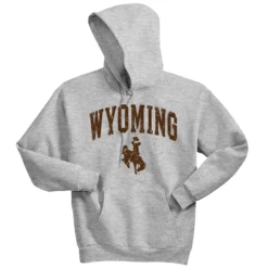 Wyoming Cowboys Traditional Distressed Hoodie – Ash