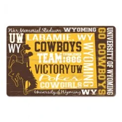 Wyoming Cowboys Wood Sign