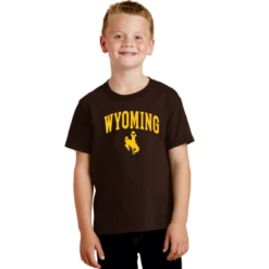 Wyoming Cowboys Youth Traditional T-Shirt – Brown