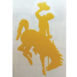 Wyoming Cowboys 12″ Bucking Horse Decal – Gold