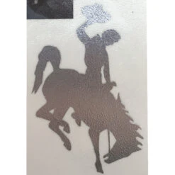 Wyoming Cowboys Bucking Horse Decal 3″ – Chrome