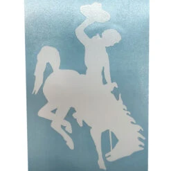 Wyoming Cowboys 6″ Bucking Horse Decal – White