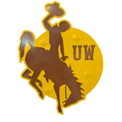 UW Bucking Horse Hitch Cover – Brown/Gold