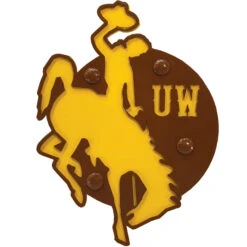 Wyoming Cowboys Bucking Horse Hitch Cover – Brown/Gold