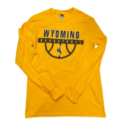 Wyoming Basketball Half Moon L/S Tee – Gold