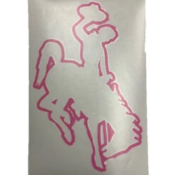 Wyoming Cowboys 12″ Outline Bucking Horse Decal – Pink
