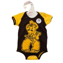 Wyoming Cowboys Pistol Pete Infant Onesie – Brown/Gold