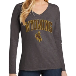 Wyoming Cowboys Women’s L/S Tee – Heather Charcoal