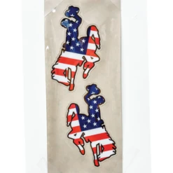 Wyoming Cowboys USA Flag Helmet Decals