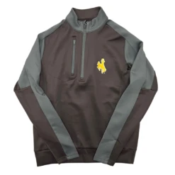 Wyoming Cowboys 1/4 Zip Jacket – Brown/Carbon Grey
