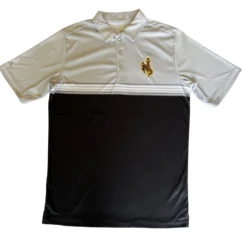 Wyoming Cowboys Colorblock Polo – Light Grey/Black