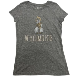 Wyoming Cowboys Women’s Pistol Pete S/S Tee – Grey