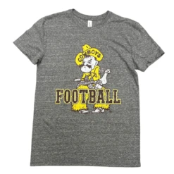 Wyoming Cowboys Pistol Pete Football Tee S/S – Grey