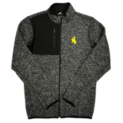 Wyoming Cowboys Fortune Full Zip Sweater – Black Heather