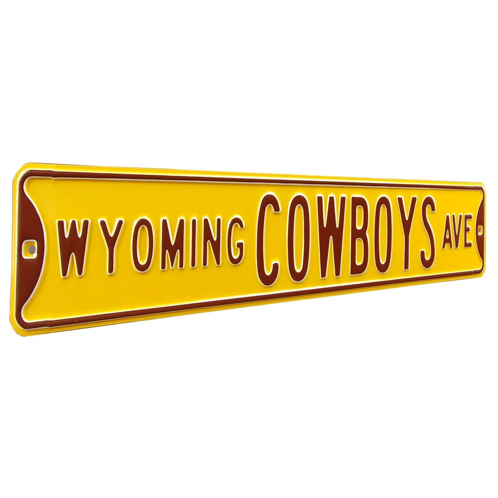 Wyoming Cowboys Avenue Sign – Gold