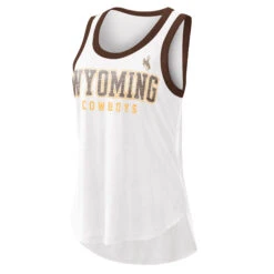 Wyoming Cowboys Bucking Horse Tank – White/Brown