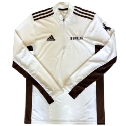 Adidas Wyoming Cowboys Performance 1/4 Zip – White/Brown