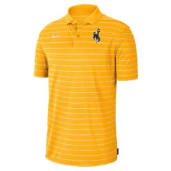 Nike Wyoming Cowboys Victory Stripe Polo – University Gold/White