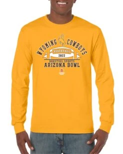 2022 Wyoming Cowboys Barstool Sports Arizona Bowl L/S Tee – Gold
