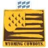 Wyoming Cowboys Confounded Flag Decal – Brown/Gold