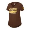 Wyoming Cowboys Women’s Stylishly V-Neck Tee – Brown