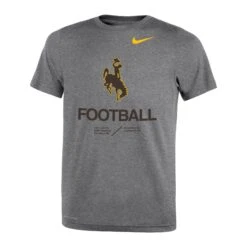 Wyoming Cowboys Toddler Football S/S Tee – Heather Grey