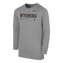Nike Wyoming Cowboys Youth Performance Blend L/S Tee – Grey