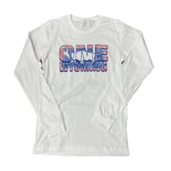 One Wyoming State Flag L/S Tee – White