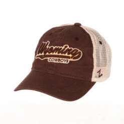 Wyoming Cowboys University Script Hat – Brown/White