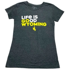 Wyoming Cowboys Women’s Life Is Good S/S Tee – Black