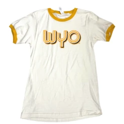 Wyoming Cowboys Women’s S/S Ringer Tee – White/Gold