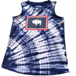 Wyoming State Flag Tie Dye Tank Top – Navy/White