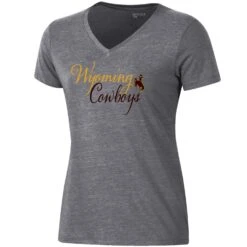 Wyoming Cowboys Women’s Triblend Tee S/S – Gunsmoke