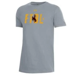 UA Wyoming Cowboys Youth Football S/S Tee – Steel Heather