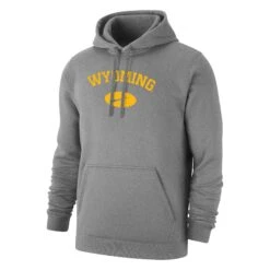Nike Wyoming Cowboys Club Fleece Hood – Dark Heather